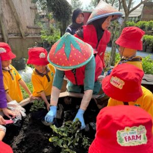 Kegiatan anak-anak berkebun di Bukit Strawberry