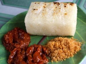 Ketan bakar dengan sambal oncom