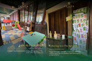 Fasilitas playground dan kegiatan mewarnai untuk anak