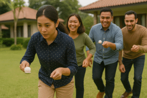 Ilustrasi permainan untuk mepererat kekompakan tim