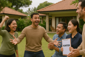 Ilutrasi permainan tebak gaya yang sederhana tapi pas untuk mencairkan suasana gathering