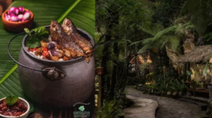 Makanan dan suasana saung yang nyaman dan privat