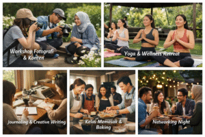 Ilustrasi berbai kegiatan workshop yang cocok diadakan di villa lembang