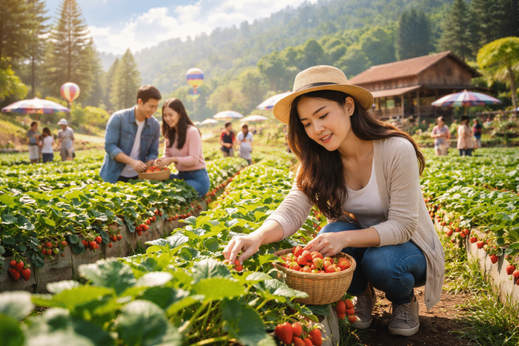 Wisata Petik Stroberi Hits di Lembang