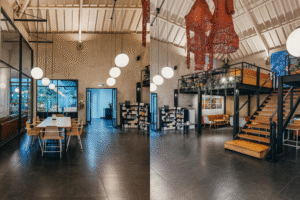Arsitektur cafe yang modern yang estetik