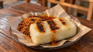 Ketan bakar Lembang dengan serundeng kelapa